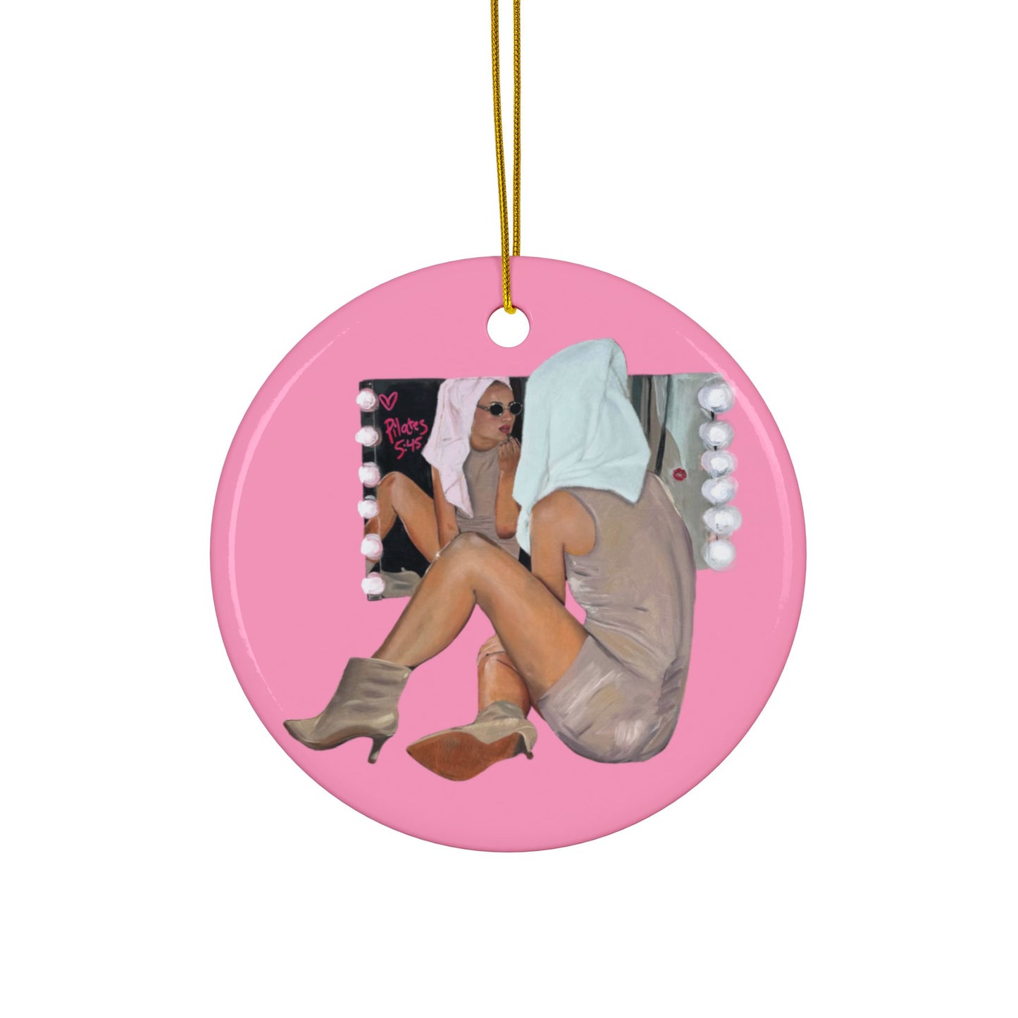 Ceramic dual sided Pilates Ornament