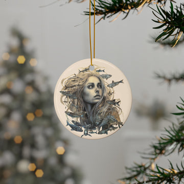 Ceramic dual sided Siren Ornament