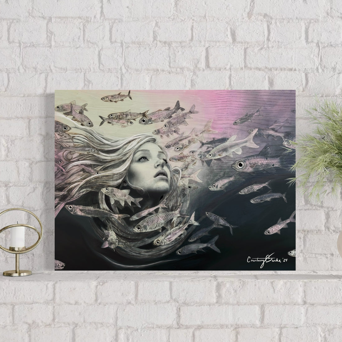 Shipwreck Siren Archival Linen Print