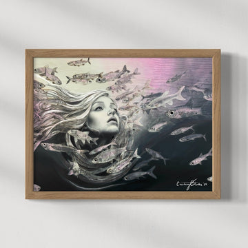 Shipwreck Siren Archival Linen Print